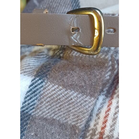 Vintage JBJ Tartan Plaid Wool Blend Skirt Size 12 Brown Cream Midi 80s 90s - Picture 10 of 10